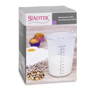 Am billigsten 🧨 Städter Backhelfer Messbecher Ø 12 Cm / H 16,5 Cm Transparent Silikon 1.000 Ml 😀 9